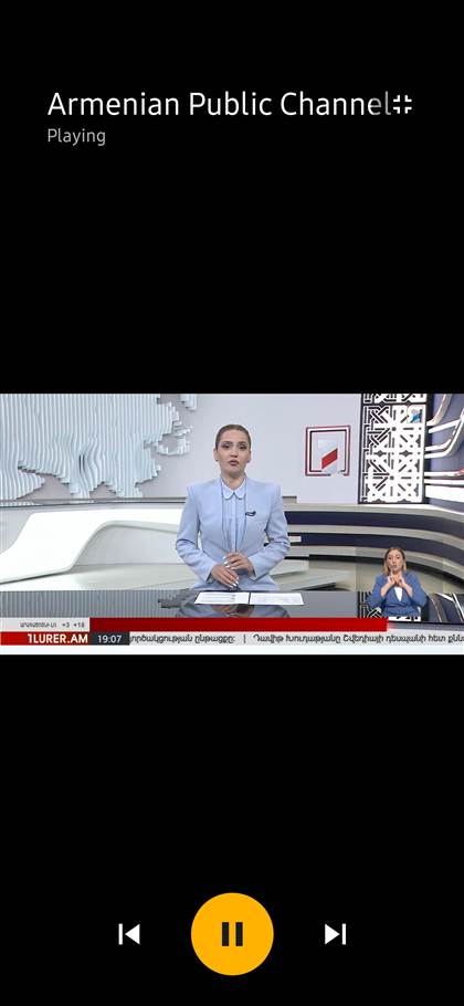 MultiWave playing live Armenian TV news